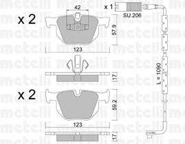 Комплект тормозных колодок, диско 2206430K METELLI