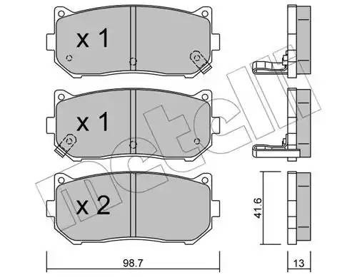 Комплект тормозных колодок, диско 2203720 METELLI