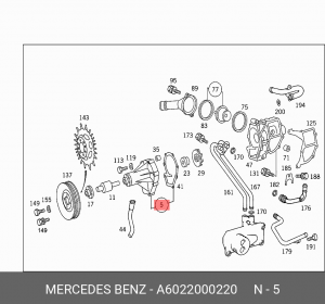 Насос - помпа системы охлаждения ДВС A6022000220 MERCEDES BENZ