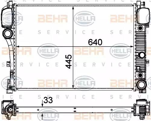 Радиатор охлаждения ДВС 8MK 376 764-791 HELLA