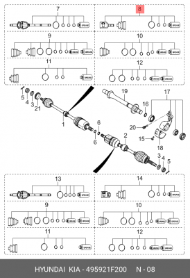 ШРУС 495921F200 HYUNDAI KIA