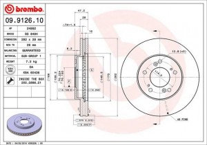 Тормозной диск 09.9126.10 BREMBO
