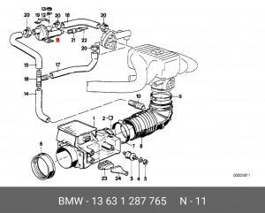 Заслонка дополнительной подачи воздуха 13 63 1 287 765 BMW