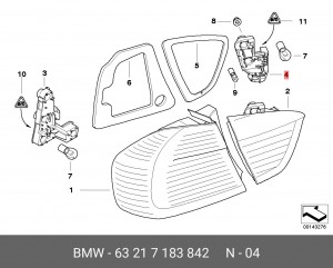 Плата фонаря 63 21 7 183 842 BMW