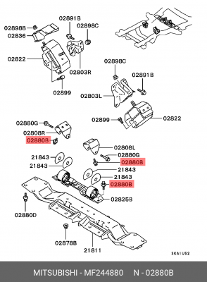 Болт, система выпуска MF244880 MITSUBISHI