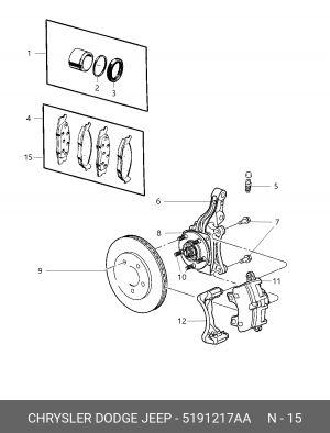 Комплект тормозных колодок, диско 5191217AA CHRYSLER