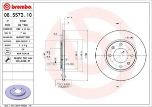 Тормозной диск 08.5573.10 BREMBO