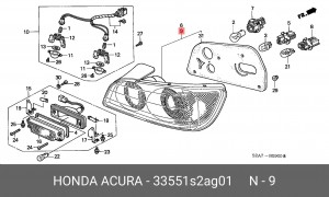 Фонарь задний 33551S2AG01 HONDA
