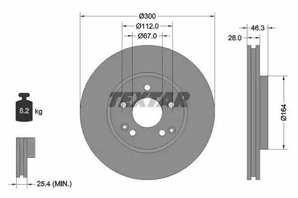 Тормозной диск 92106005 TEXTAR