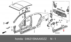Панель порога 04631SNAA00ZZ HONDA