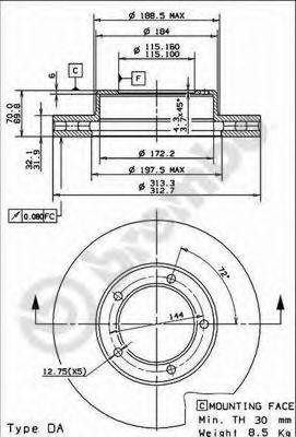 Тормозной диск 09914310 BREMBO