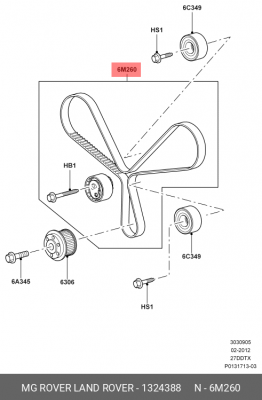 Ремень ГРМ 1324388 LAND ROVER