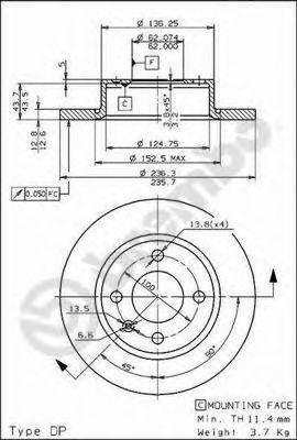 Тормозной диск 08.7237.10 BREMBO