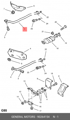 Выпускной трубопровод 90264154 GENERAL MOTORS