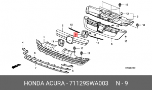 Эмблема 71129SWA003 HONDA