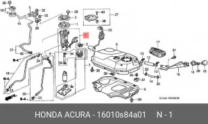 Топливный фильтр 16010S84A01 HONDA