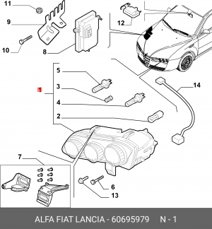 Основная фара 60695979 ALFA FIAT LANCIA