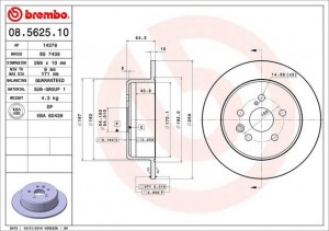 Тормозной диск 08.5625.10 BREMBO