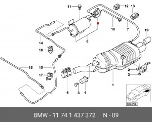 Клапан, управление рециркуляция ОГ 11 74 1 437 372 BMW