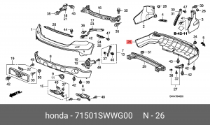 Бампер задний 71501SWWG00 HONDA