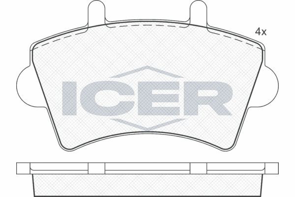 Комплект тормозных колодок, диско 141442 ICER