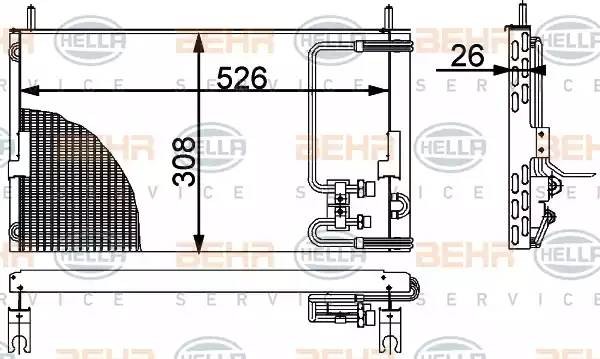 Конденсатор, кондиционер 8FC351317131 HELLA