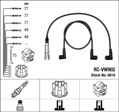 Ккомплект проводов зажигания RCVW902 NGK NTK