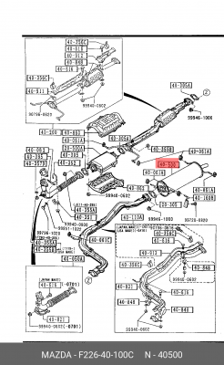 Глушитель выхлопных газов конечный F226-40-100C MAZDA