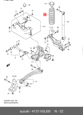 Пружина ходовой части 41311-65J00 SUZUKI