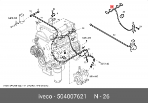 Шланг, утечка топлива 504007621 IVECO