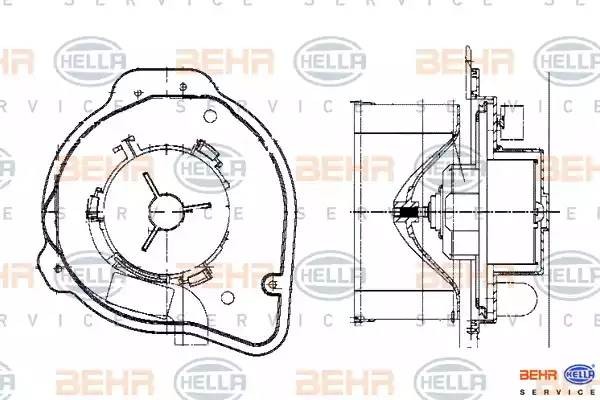 Электродвигатель, вентиляция салона 8EW009159281 HELLA