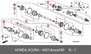 ШРУС 44014-SWA-000 HONDA