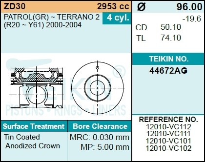 Поршень ДВС 44672AGSTD TEIKIN