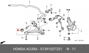 Сайлентблок 51391-S5T-Z01 HONDA