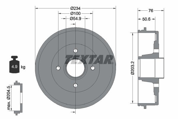 Тормозной барабан 94027100 TEXTAR