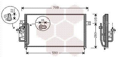 Конденсатор, кондиционер 82005059 VAN WEZEL
