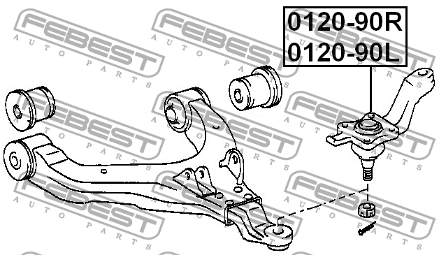 Опора шаровая подвески 012090R FEBEST
