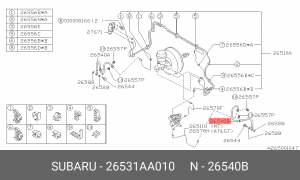 Тормозной шланг 26531AA010 SUBARU