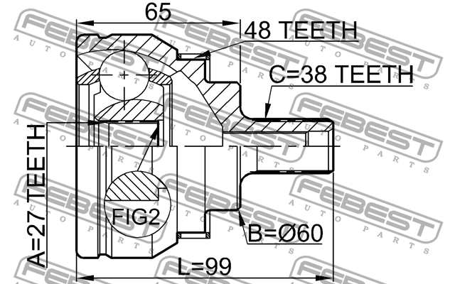 ШРУС 2110-SHARA48 FEBEST