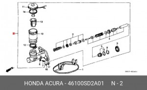 Главный тормозной цилиндр 46100SD2A01 HONDA