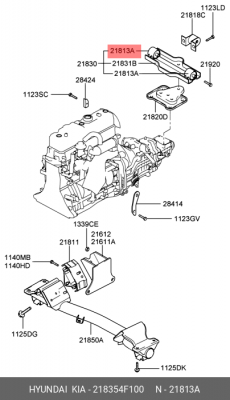 Опора коробки передач 218354F100 HYUNDAI KIA