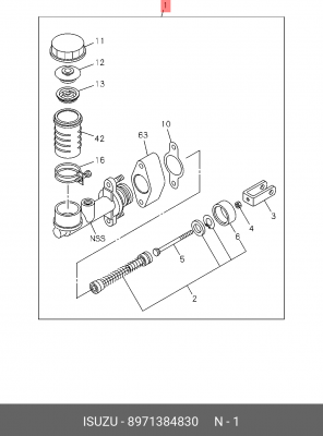 Главный цилиндр, система сцепления 8-97138-483-0 ISUZU