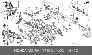 Прокладка, впускной коллектор 17105PR4A02 HONDA
