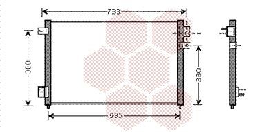 Конденсатор, кондиционер 77005036 VAN WEZEL