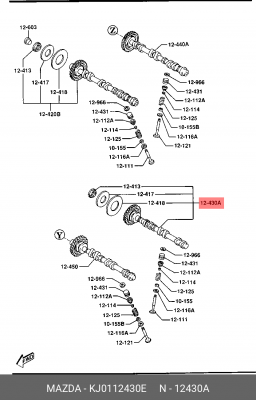 Распредвал KJ0112430E MAZDA