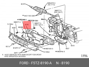 Рамка решетки радиатора F5TZ-8190-A FORD