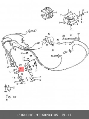 Распределитель зажигания 91160203105 PORSCHE
