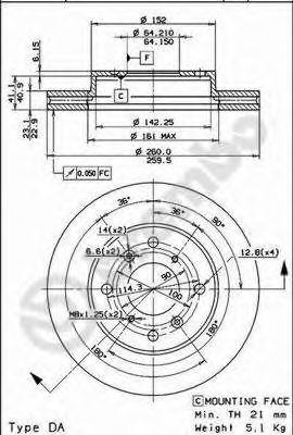 Тормозной диск 09.6753.24 BREMBO