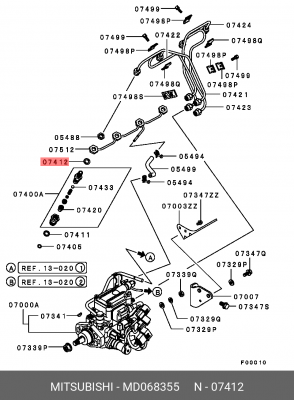 Прокладка, выпускной трубопровод MD068355 MITSUBISHI