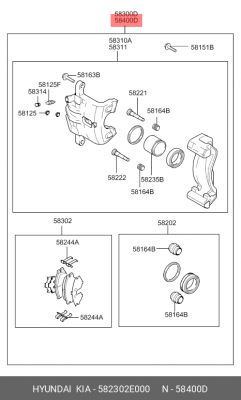 Тормозной суппорт 582302E000 HYUNDAI KIA